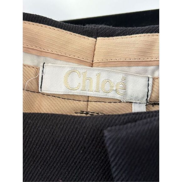 Chloe Virgin Wool Blend Lined Flat Front Women’s Black Size 42 - Picture 5 of 6